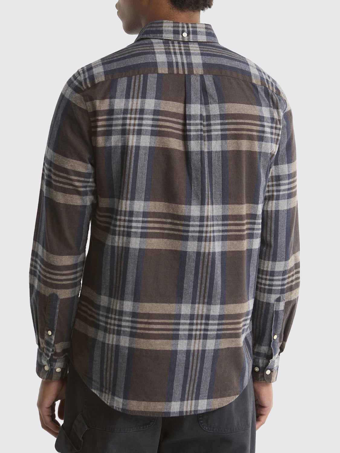 BARBOUR SHIRT: Barbour Slim Fit Tartan Cotton Shirt with Button-Down Collar, Sand - Img 2