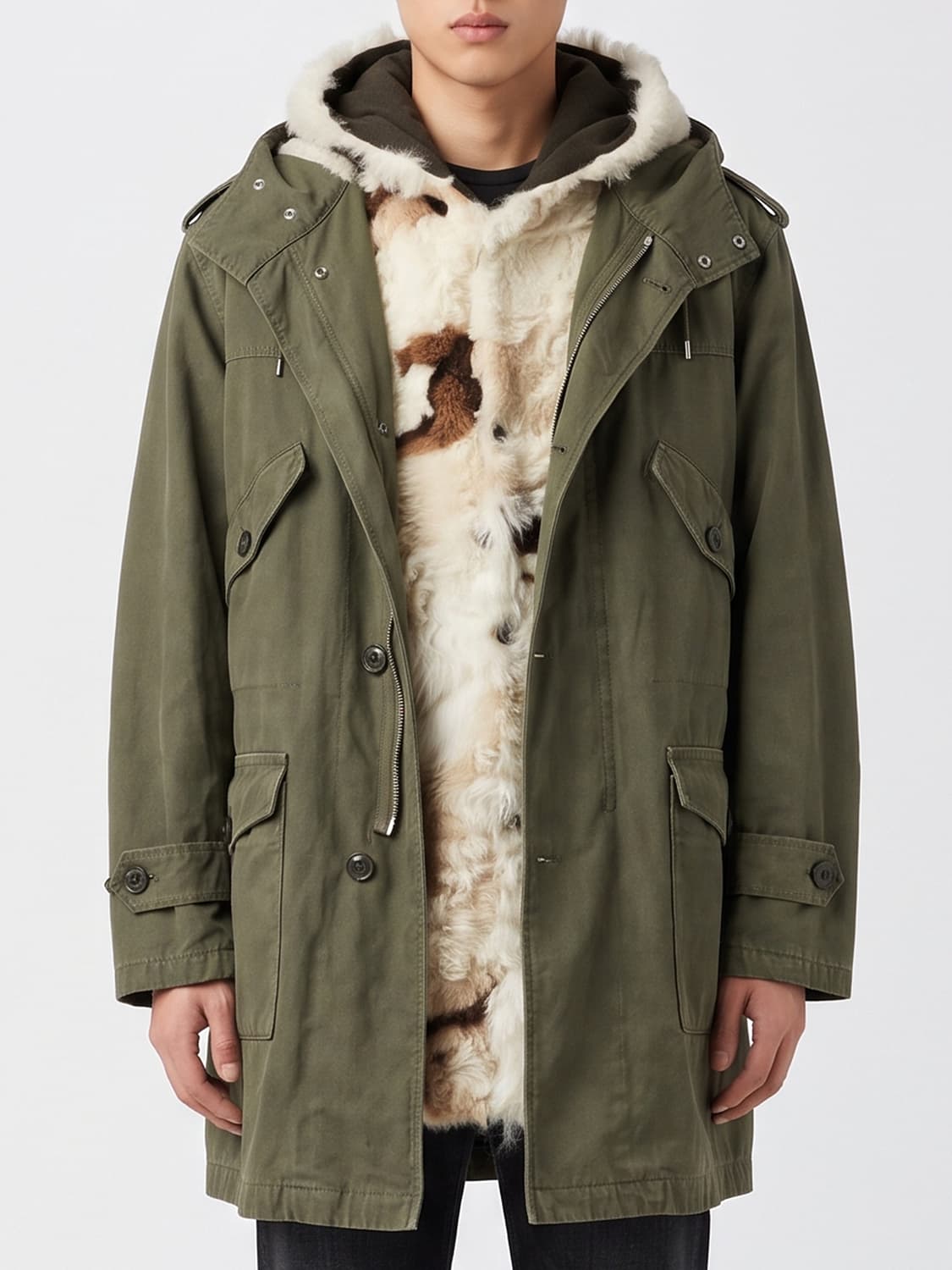 FENDI COAT: Coat men Fendi, Military - Img 1