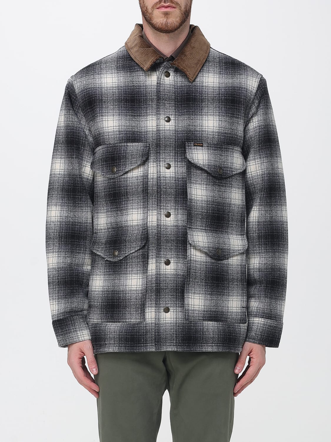 FILSON JACKET: Filson Waterproof Wool Shirt Jacket with Velvet Collar, Cocoa - Img 1