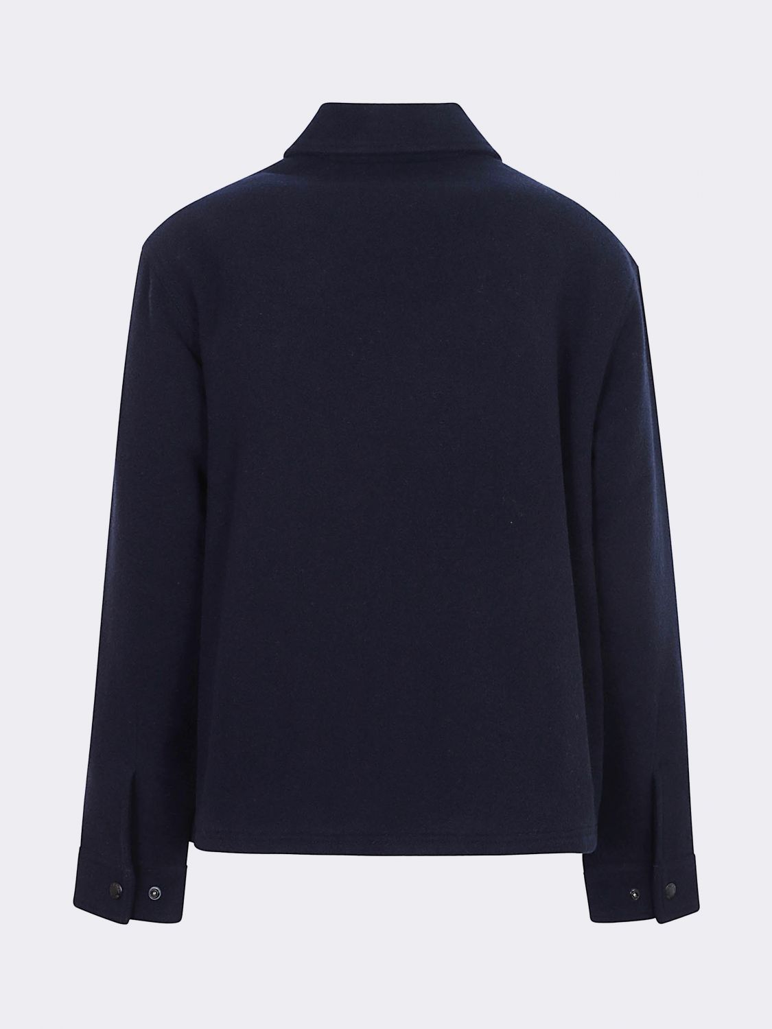 FILSON ABRIGO: Abrigo corto de lana de botonadura sencilla Filson con estampado de cuadros y cuello clásico, Azul Oscuro - Img 3
