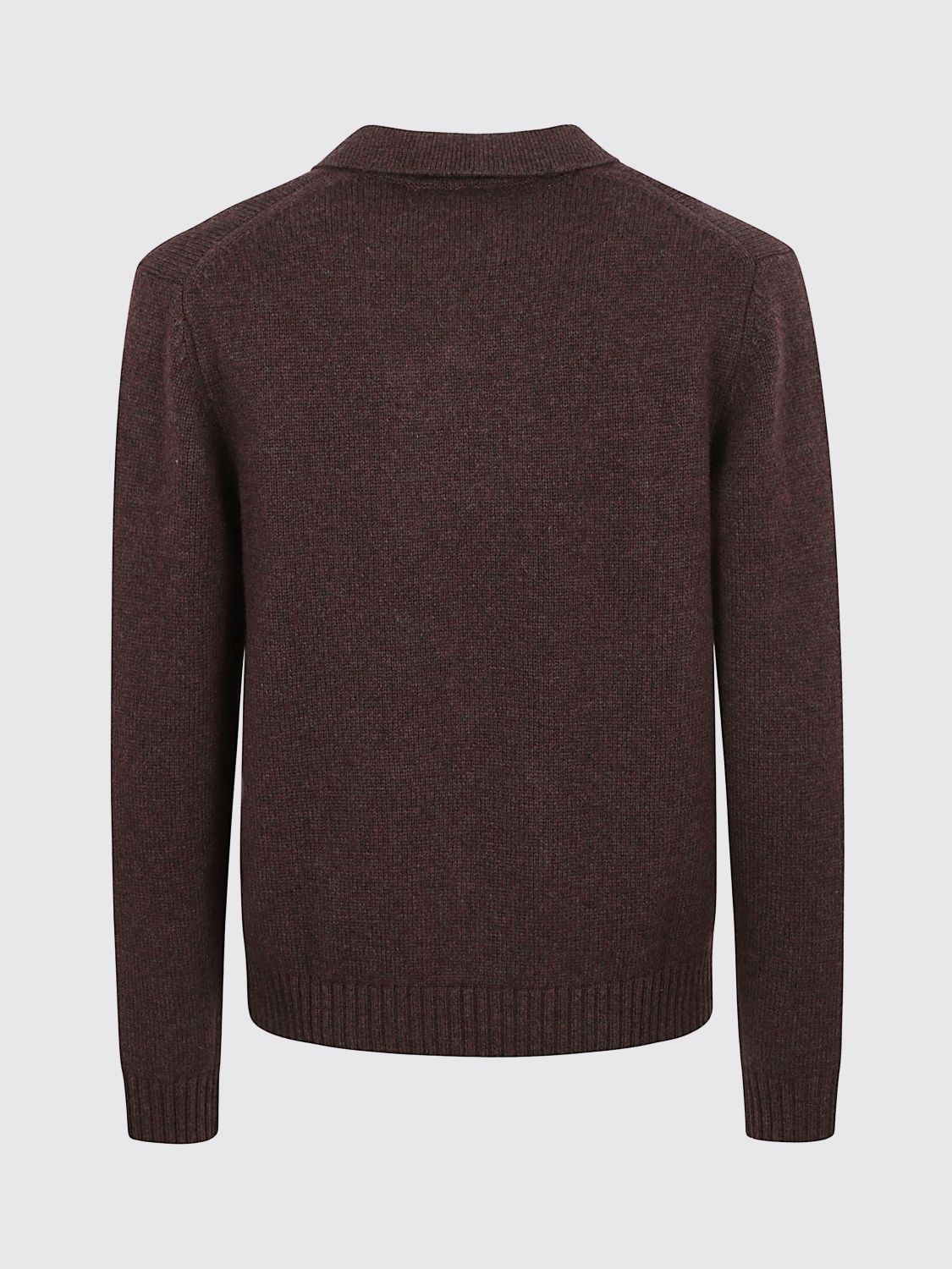ASPESI POLO: Polo Aspesi in maglia di lana a maniche lunghe con colletto classico, Rosso - Img 3