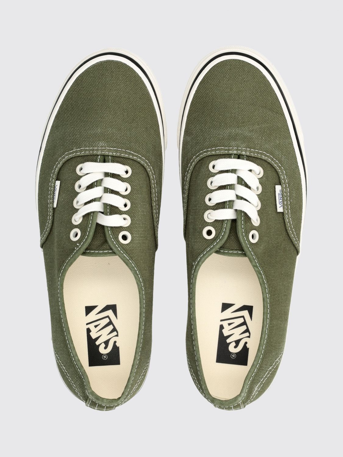 VANS 스니커즈: VANS LX 어센틱 44 스타 프린트 코튼 캔버스 로우탑 스니커즈, 포레스트 그린 - Img 4