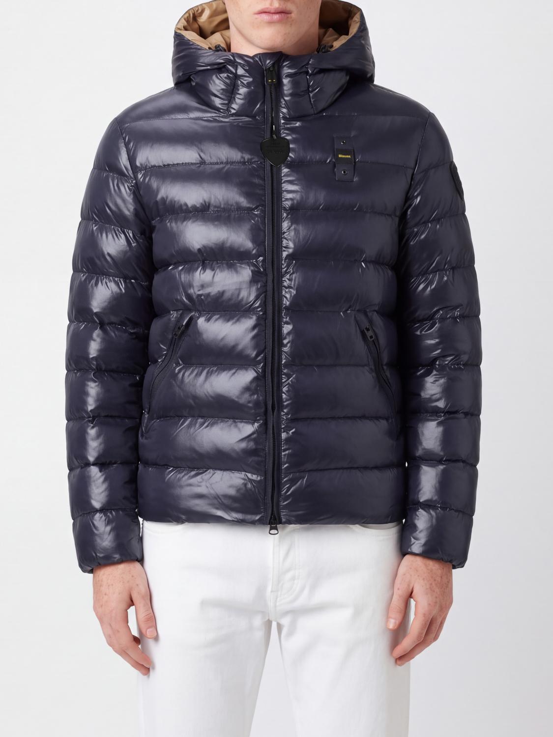 BLAUER GIACCA: Piumino Blauer in nylon trapuntato idrorepellente con cappuccio e collo alto, Blue - Img 1