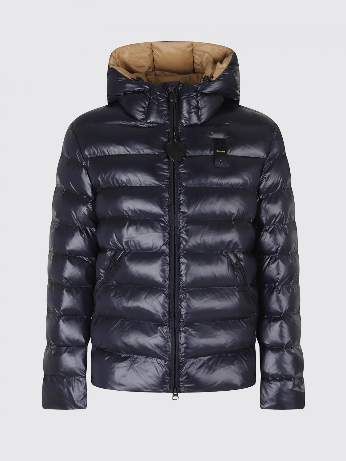 BLAUER GIACCA: Piumino Blauer in nylon trapuntato idrorepellente con cappuccio e collo alto, Blue - Img 2