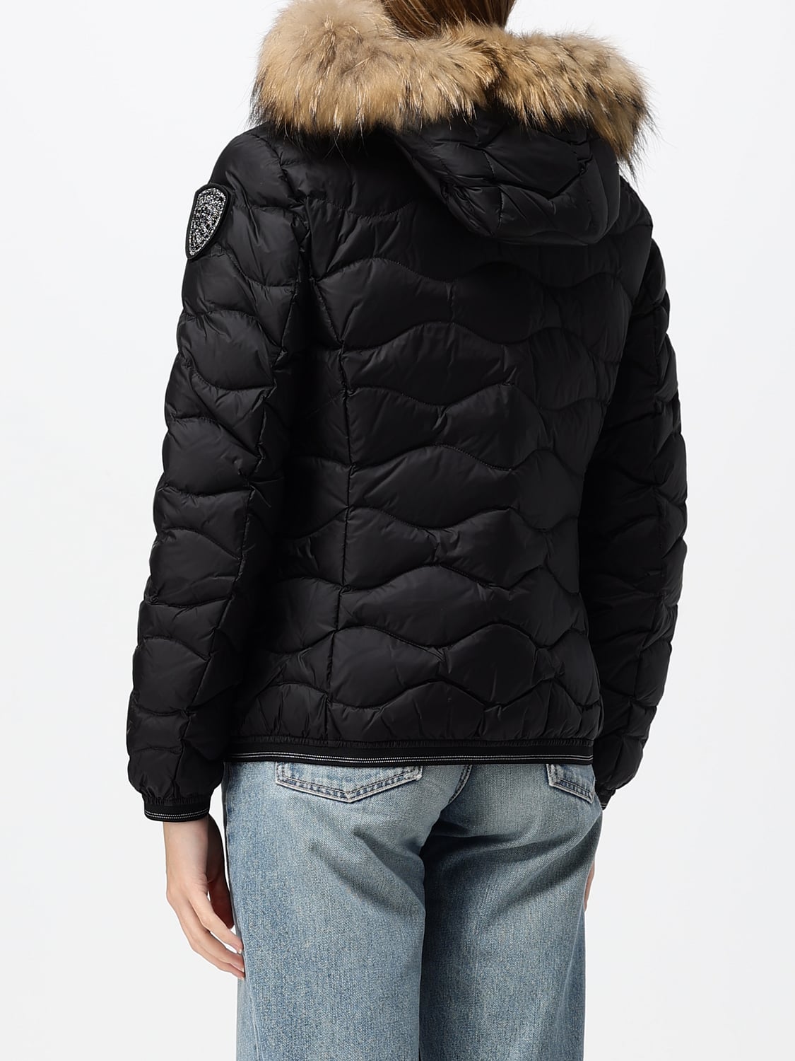 BLAUER GIACCA: Piumino corto Camelia Blauer slim fit con cappuccio in shearling, Nero - Img 2