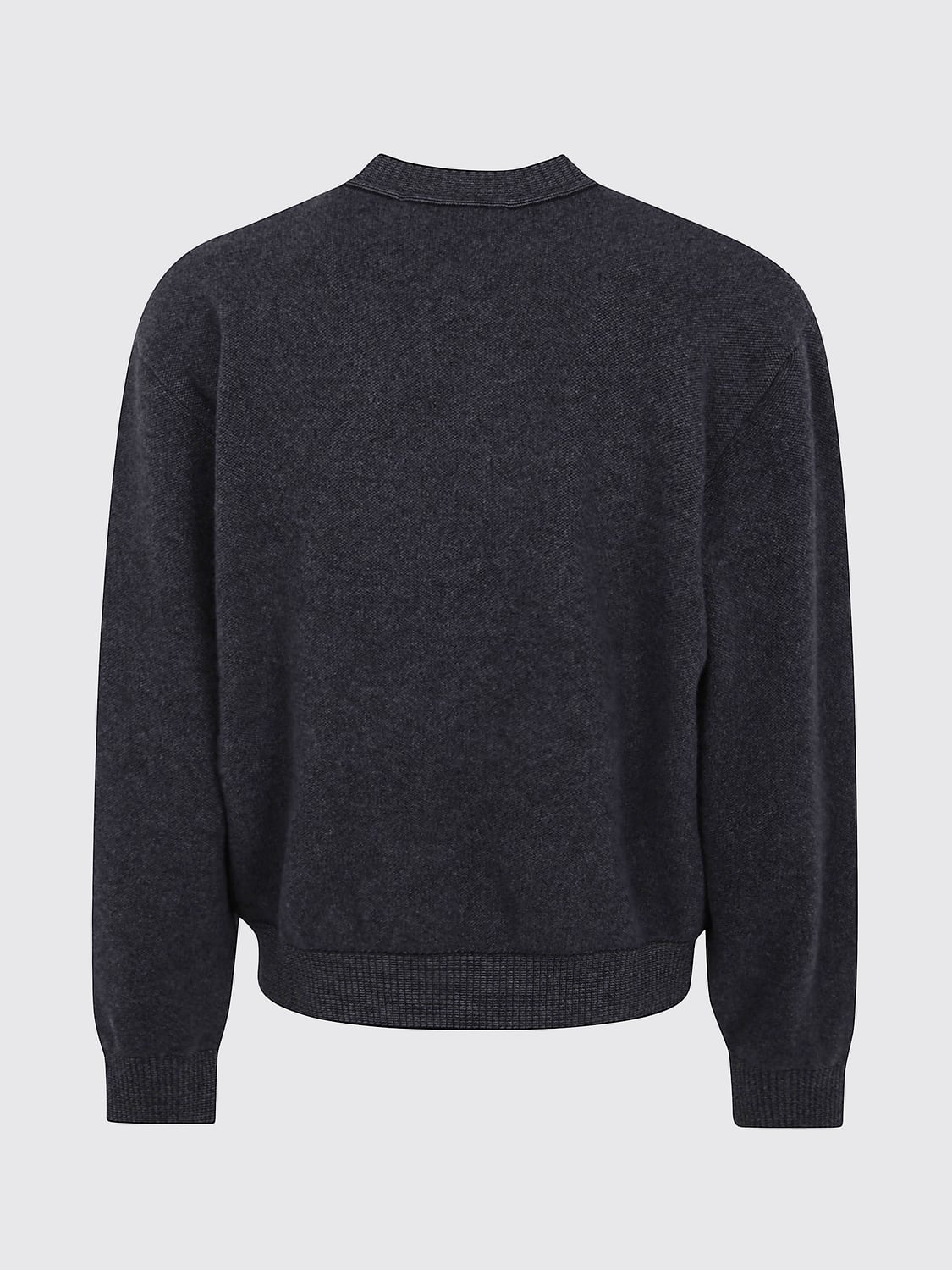 JACQUEMUS SWEATER: Wool and Cashmere Blend Crewneck Jumper Jacquemus with Ribbed Trims, Grey - Img 3