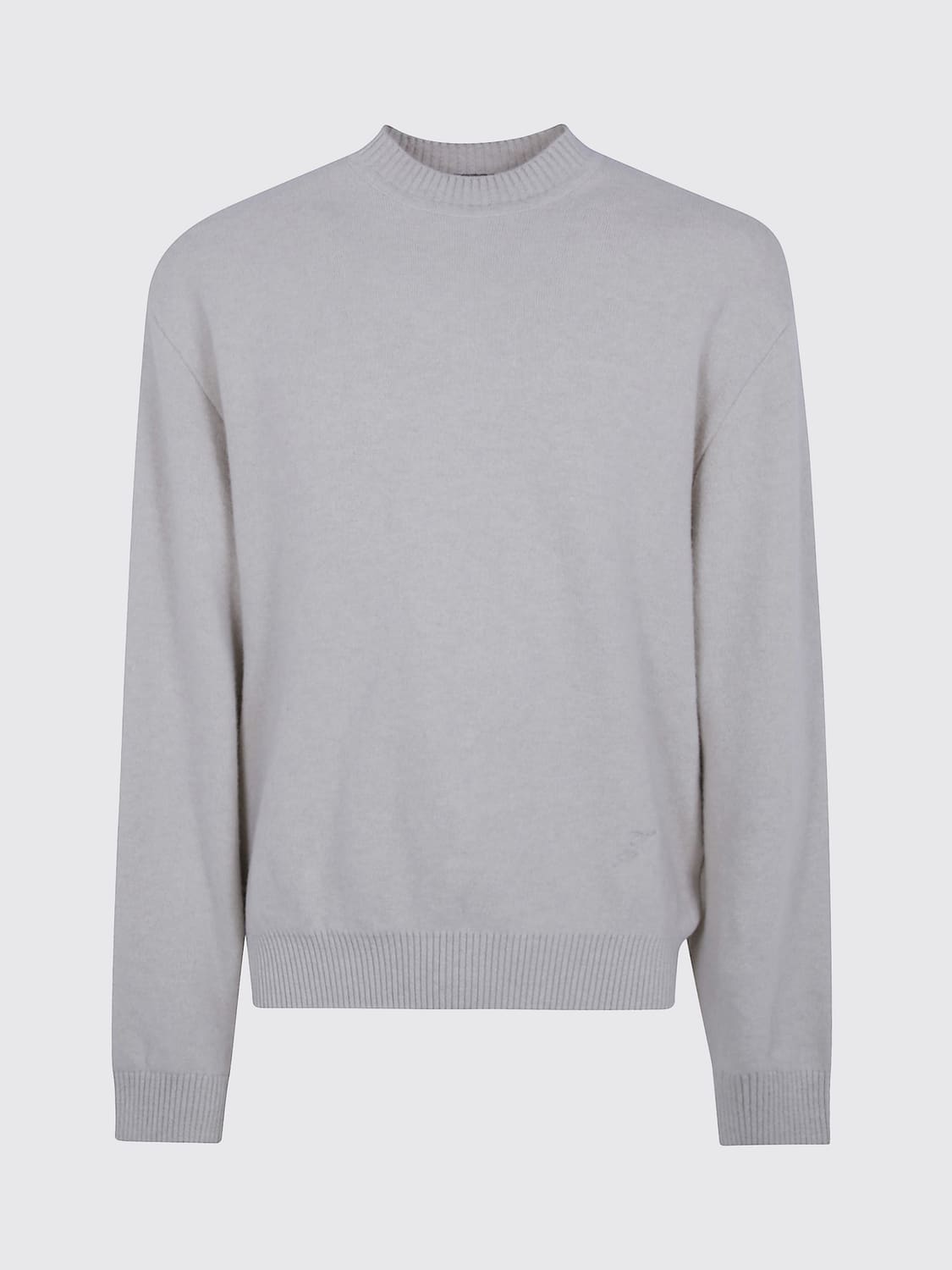 JACQUEMUS СВИТЕР: Джемпер Jacquemus с круглым вырезом из смесовой шерсти и кашемира с отделкой в рубчик, Нюд - Img 2
