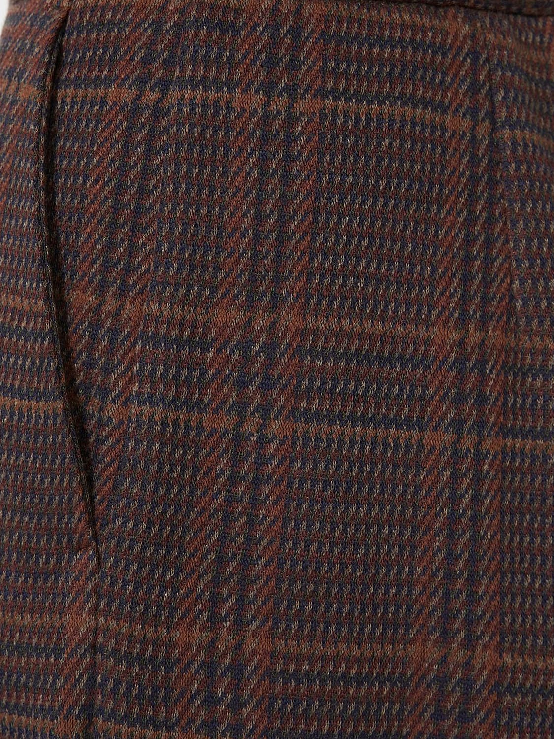MAX MARA HOSE: High-Waist Palazzohose Max Mara mit Prince-of-Wales-Muster aus Wolle und Baumwolle, Braun - Img 3