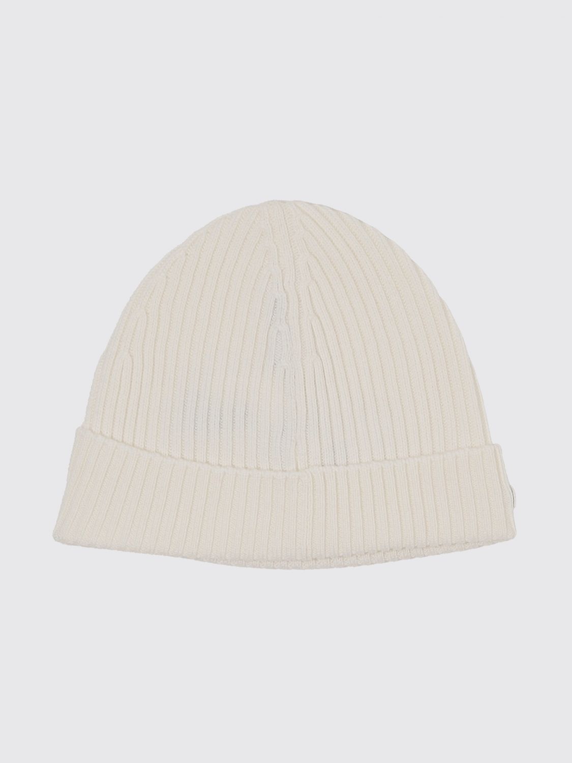 LACOSTE HAT: Lacoste Pure Wool Beanie with Cuffed Hem and Embroidered Crocodile Logo, Ivory - Img 2