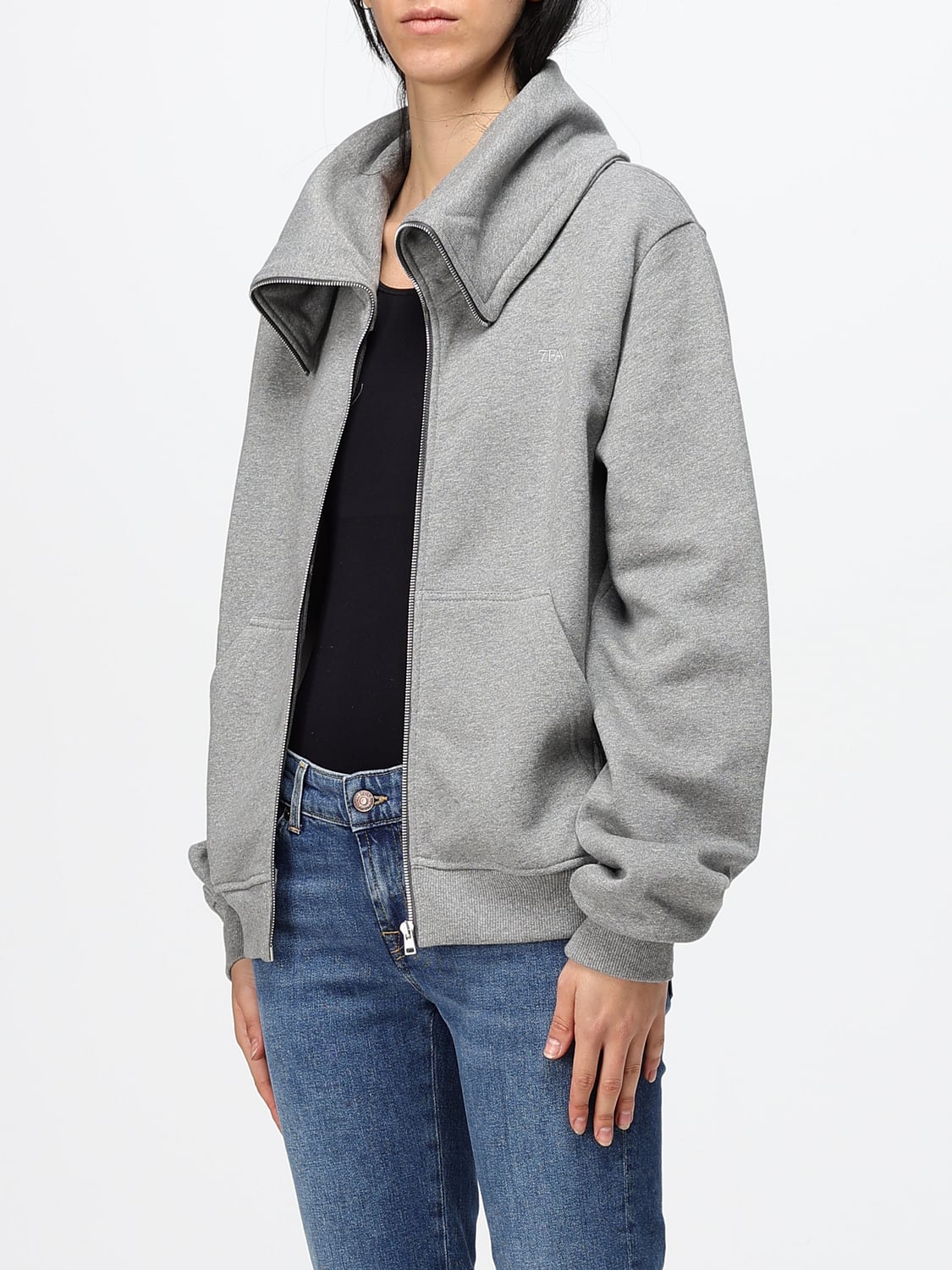7 FOR ALL MANKIND PULLOVER: Pullover damen 7 For All Mankind, Grau - Img 3