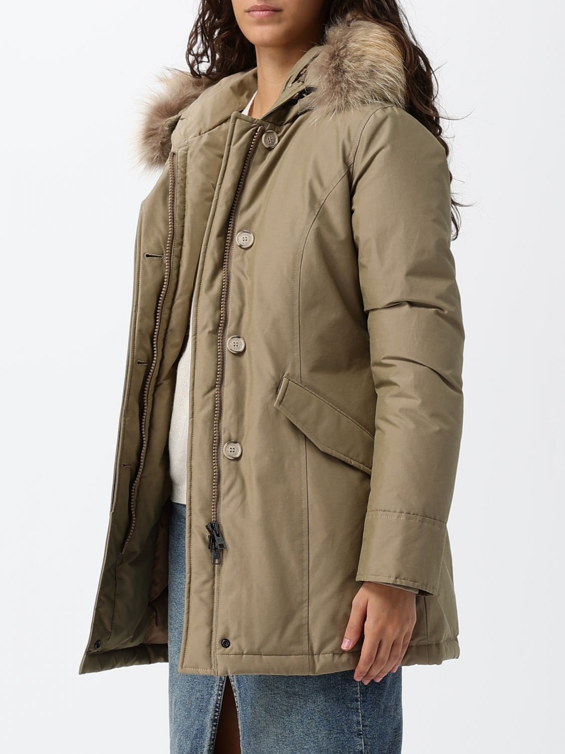 WOOLRICH ABRIGO: Parka Arctic hidrófuga de largo hasta la rodilla Woolrich con capucha de shearling, Beige - Img 3