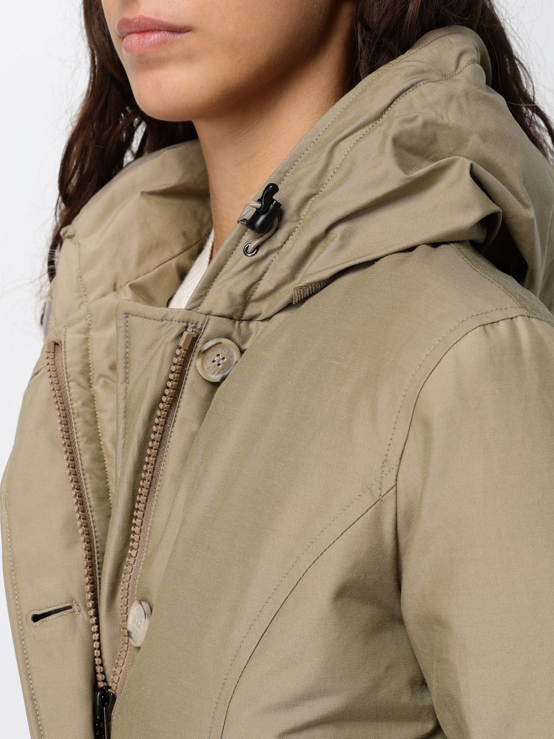 WOOLRICH ABRIGO: Parka Arctic hidrófuga de largo hasta la rodilla Woolrich con capucha de shearling, Beige - Img 4