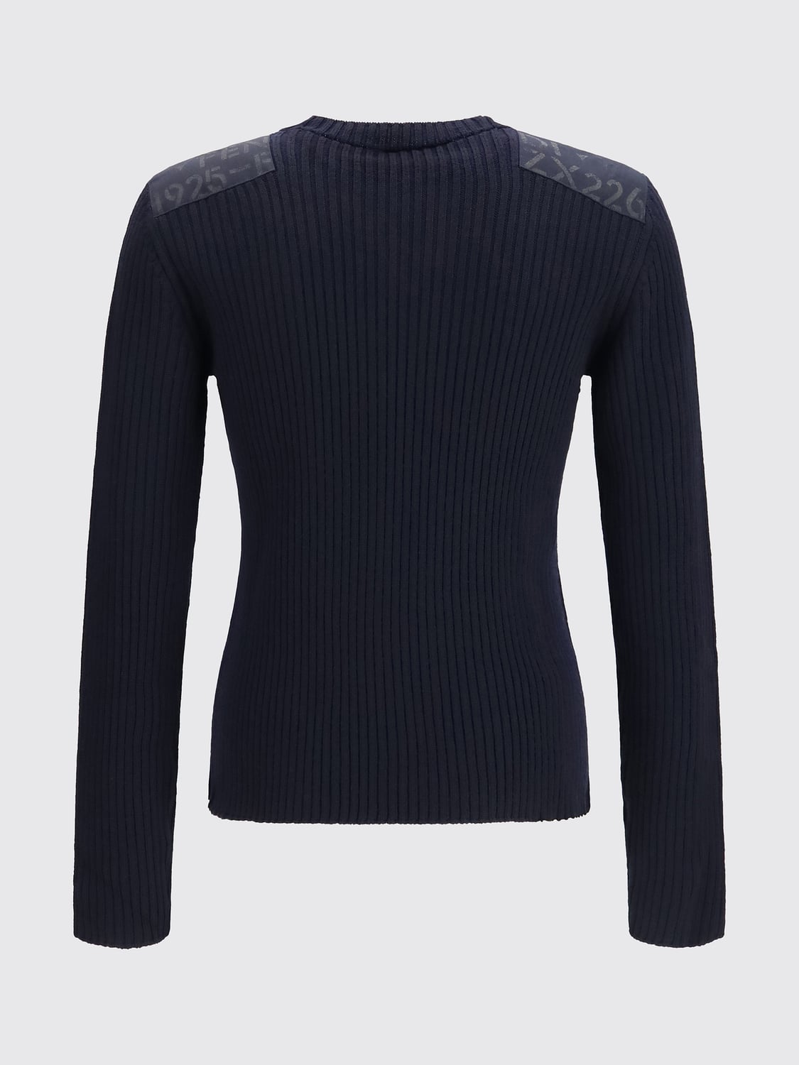 FENDI PULLOVER: Langärmeliger Slim Fit Pullover Fendi mit Rundhalsausschnitt aus feiner Baumwolle, Navy - Img 3