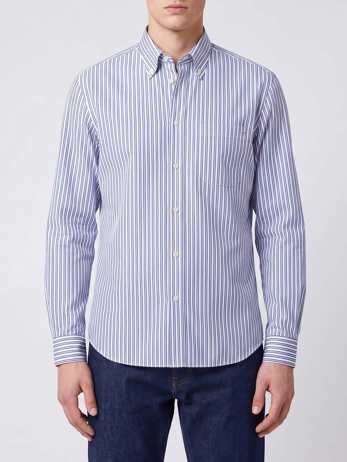 VALENTINO GARAVANI SHIRT: Valentino Garavani Striped Cotton Button-Down Slim Fit Shirt, Ivory - Img 1
