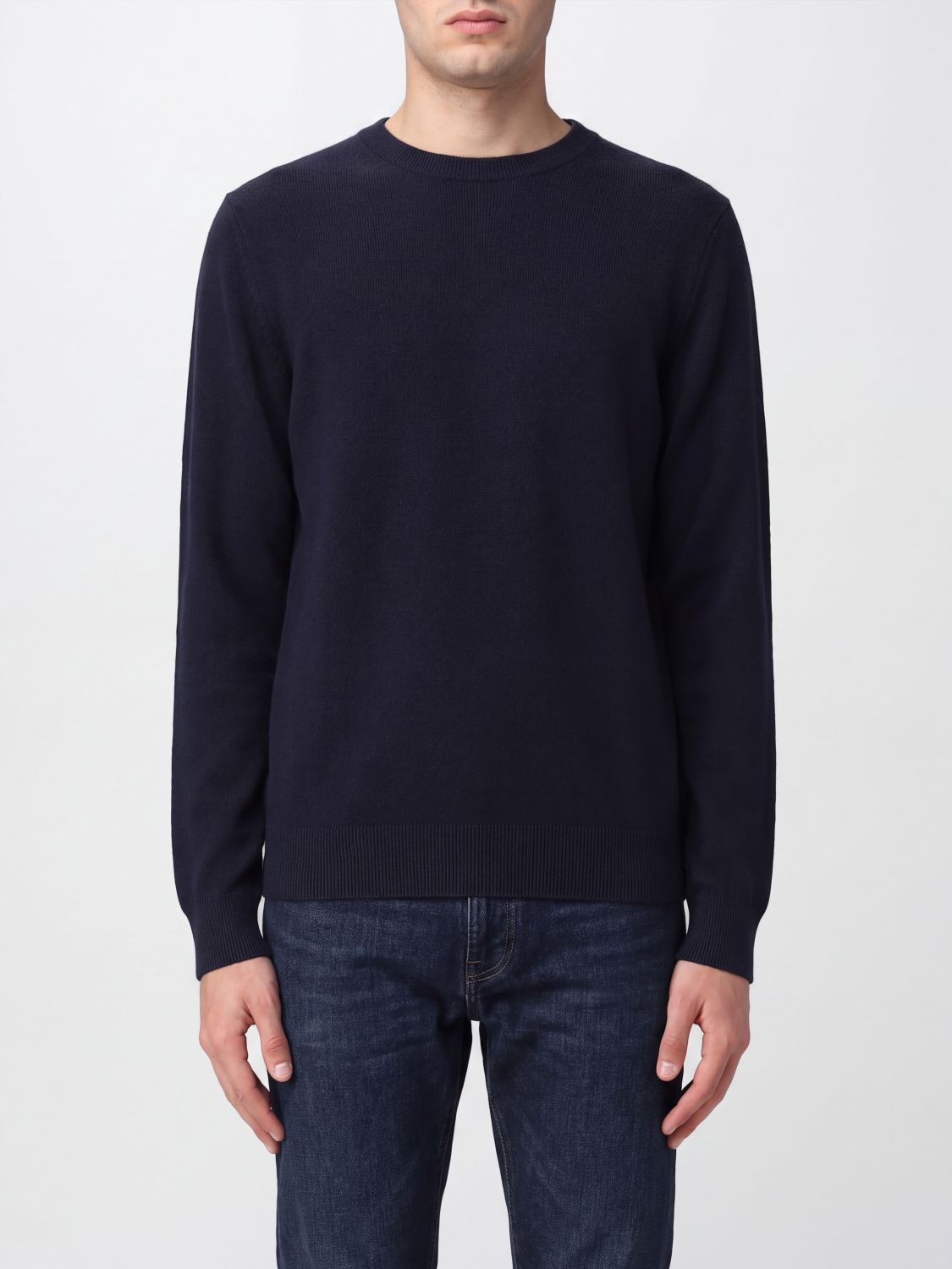 ZEGNA PULLOVER: Zegna Pullover mit Rundhalsausschnitt aus reinem Kaschmir mit langen Ärmeln und Rippbündchen, Blau - Img 1