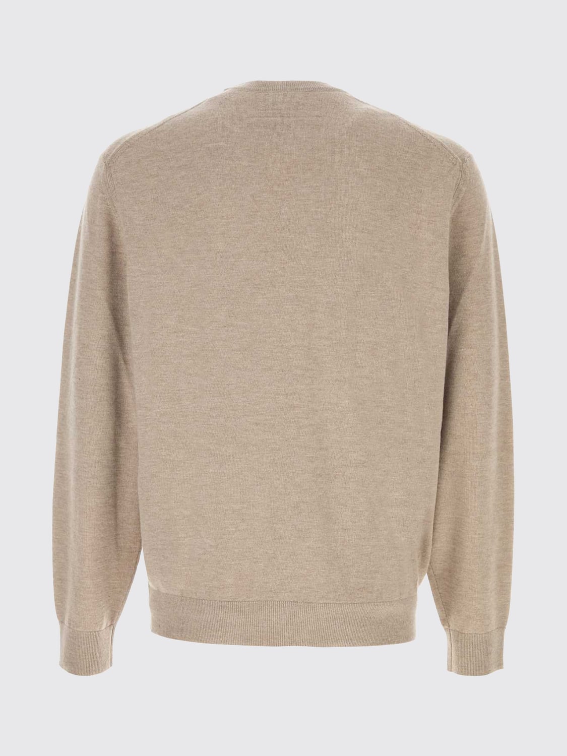 ZEGNA SWEATER: Zegna Pure Cashmere Crew-Neck Jumper with Long Sleeves and Ribbed Trims, Beige - Img 3