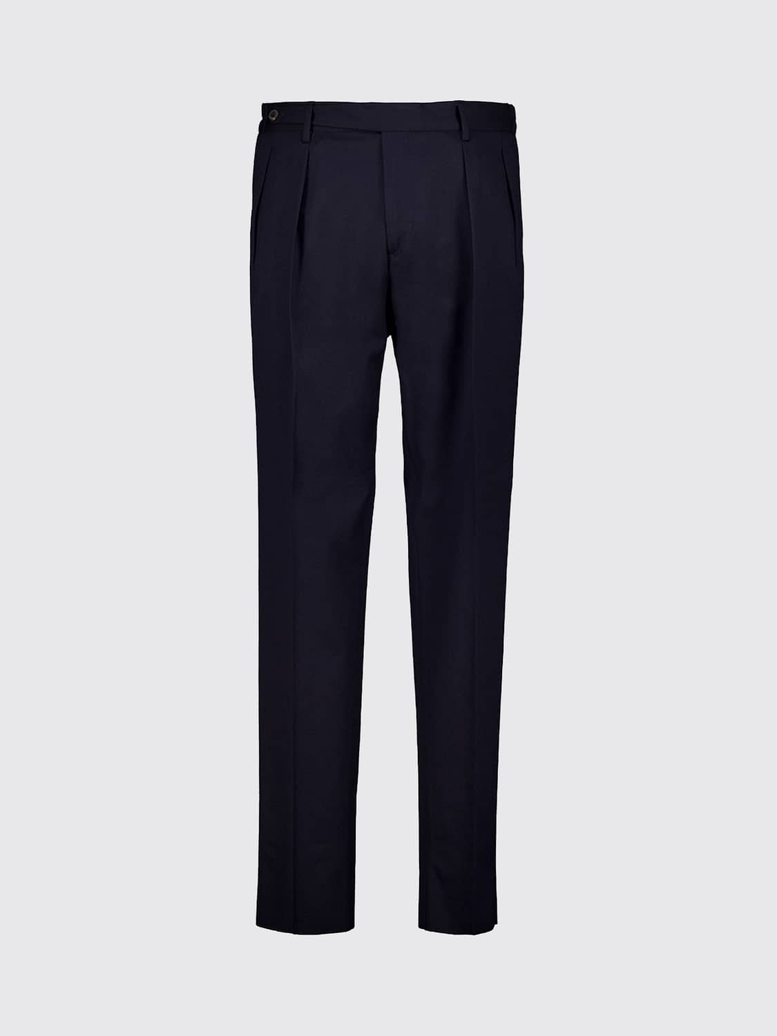 BOGLIOLI PANTS: Boglioli Slim Fit Pleated Tailored Trousers in Virgin Wool Blend, Blue - Img 2