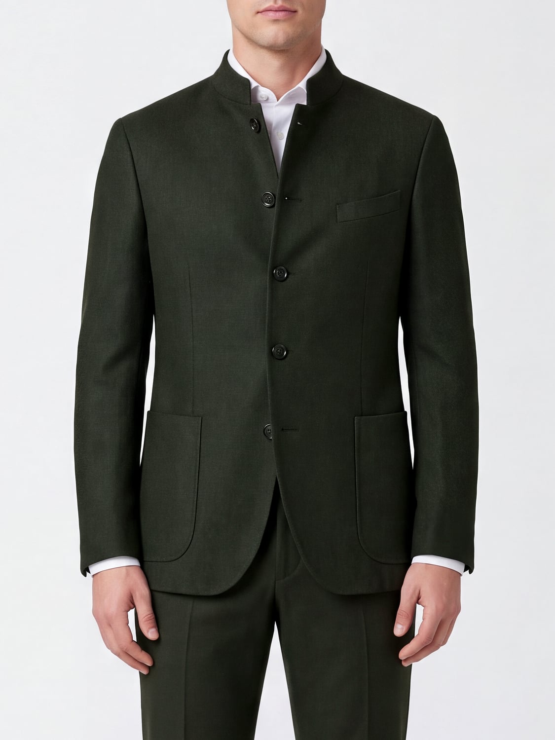 BOGLIOLI JACKET: Boglioli Single-Breasted Wool Blazer with Classic Collar and Patch Pockets, Green - Img 1