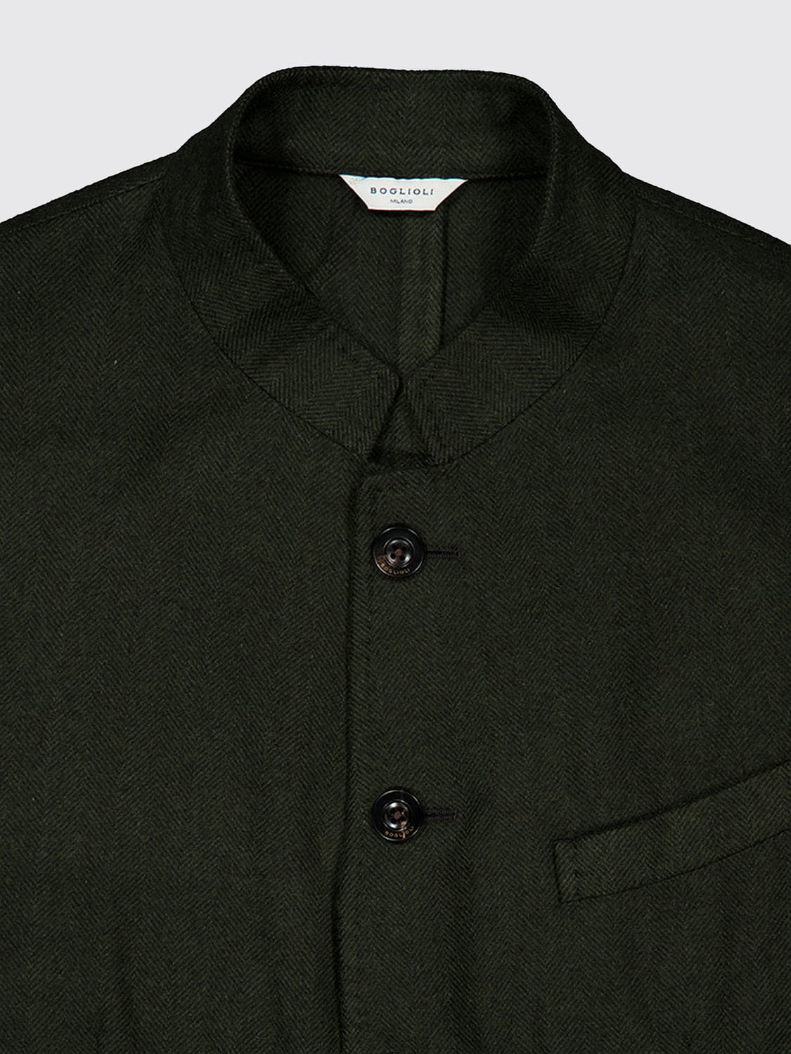BOGLIOLI JACKET: Boglioli Single-Breasted Wool Blazer with Classic Collar and Patch Pockets, Green - Img 4