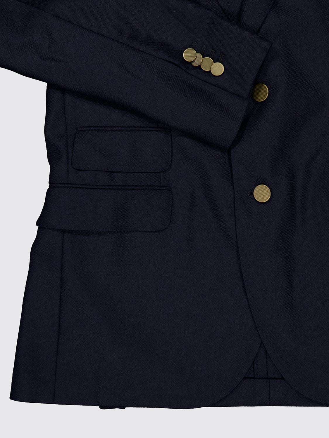 BOGLIOLI JACKE: Einreihiger Zwei-Knopf-Blazer von Boglioli aus 100% Schurwolle mit Pattentaschen, Blau - Img 4