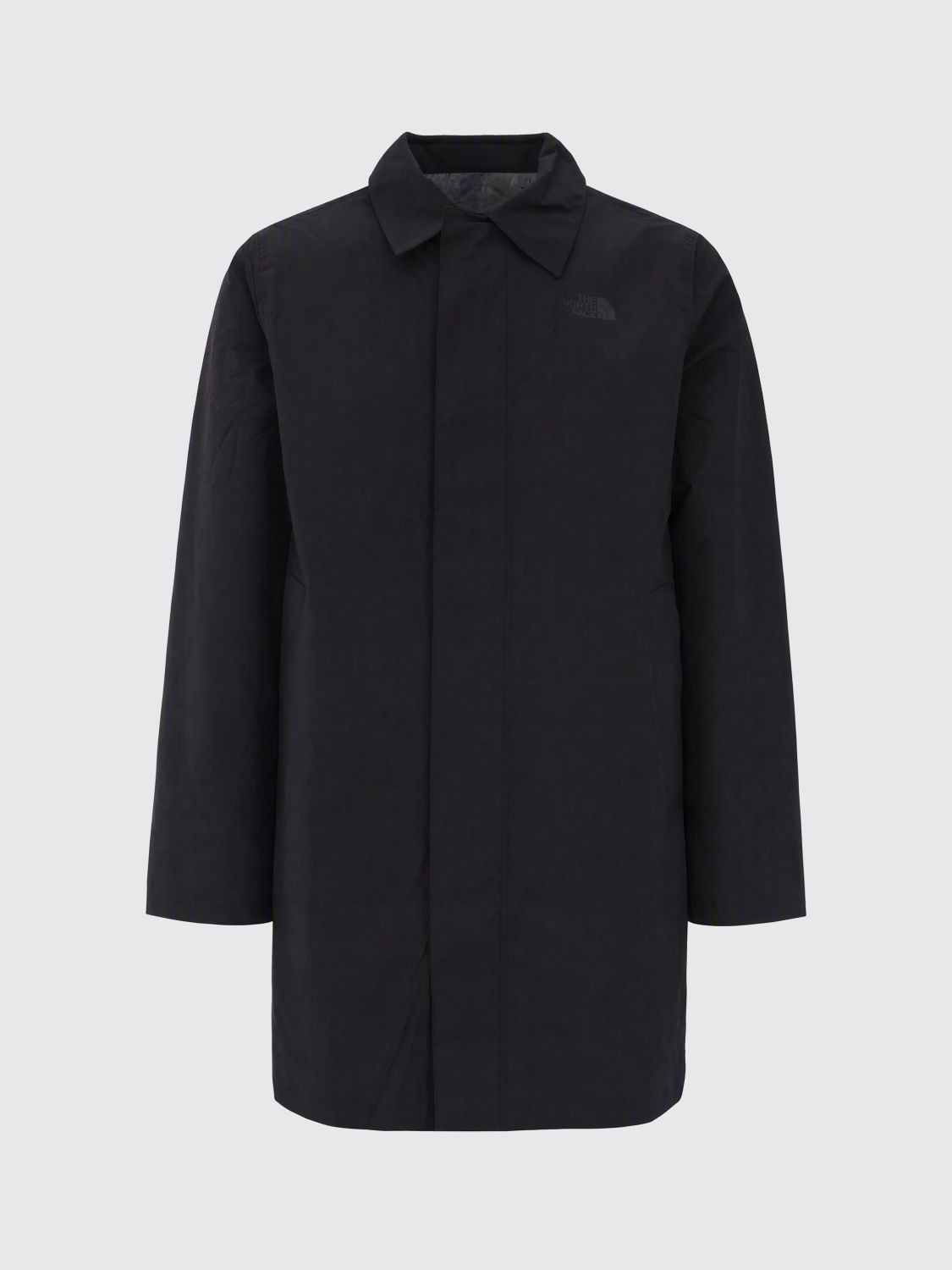 THE NORTH FACE JACKET: The North Face Knee-Length Waterproof Trench Coat with Classic Collar, Black - Img 2