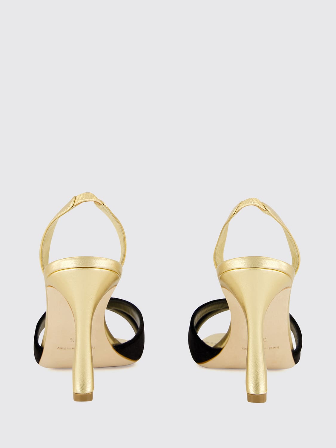 MANOLO BLAHNIK ヒールサンダル: MANOLO BLAHNIK Callydra ラミネートレザー ハイヒール スリングバックサンダル, ゴールド - Img 3