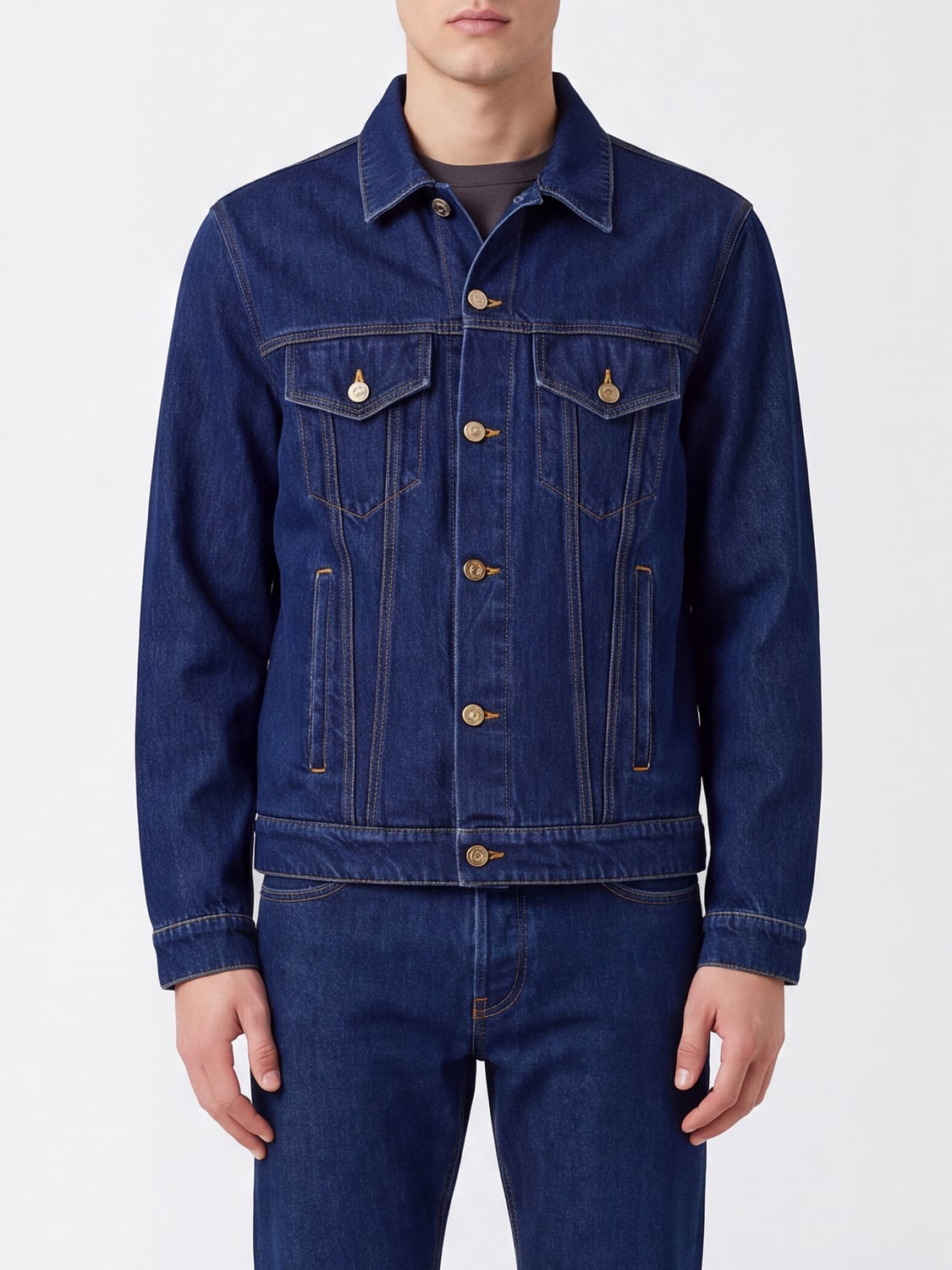 ALANUI JACKET: Alanui Graphic Print Cotton Denim Jacket with Patch Pockets, Blue - Img 1