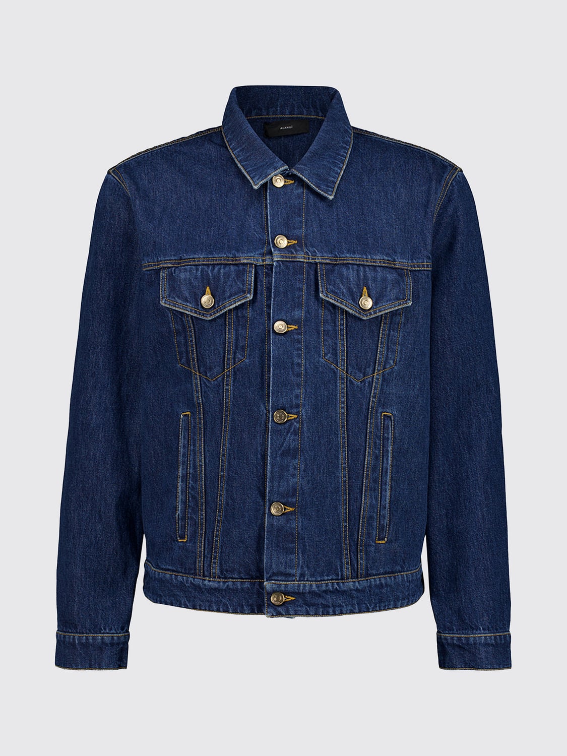 ALANUI JACKET: Alanui Graphic Print Cotton Denim Jacket with Patch Pockets, Blue - Img 2