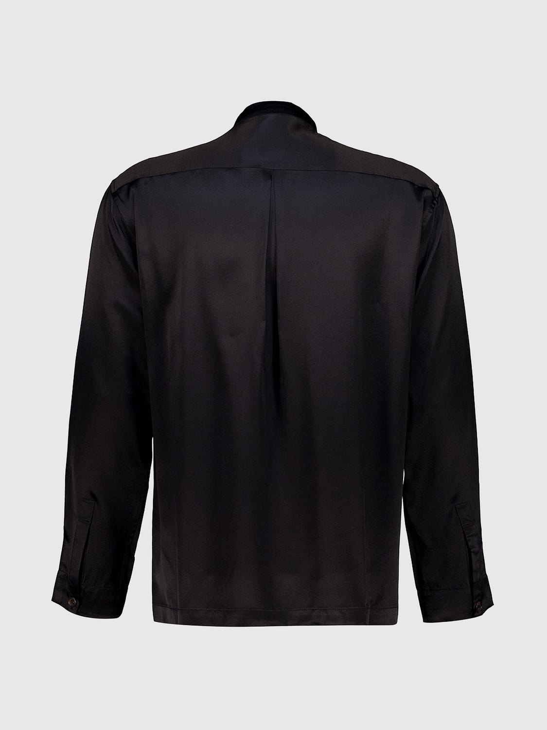 COMMAS CAMISA: Camisa Commas de seda slim fit con cuello mao y bordados, Negro - Img 3