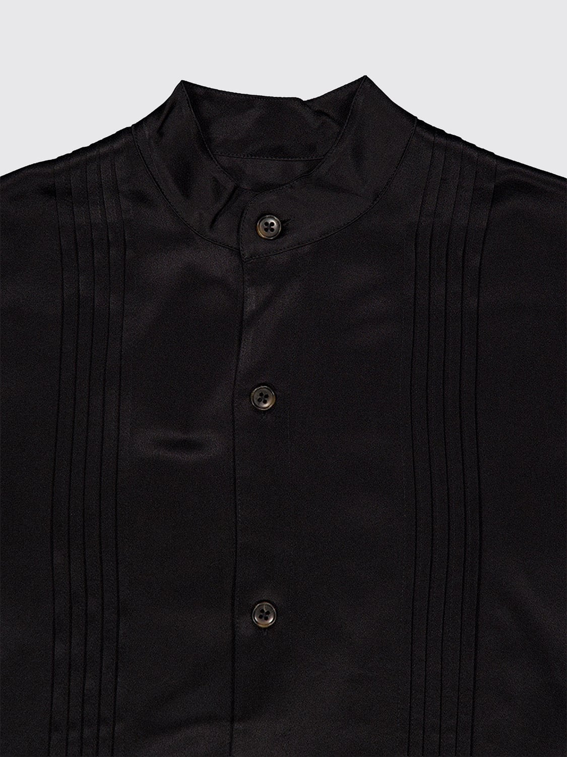 COMMAS CAMISA: Camisa Commas de seda slim fit con cuello mao y bordados, Negro - Img 4