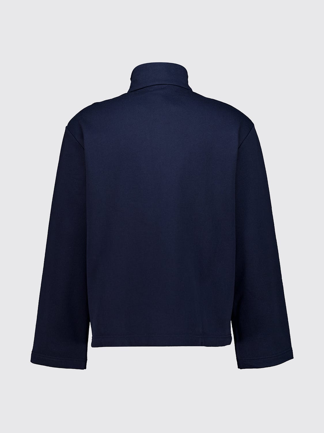 COMMAS SWEATER: Cotton Turtleneck Jumper Commas with Half-Zip and Dropped Shoulders, Blue - Img 3