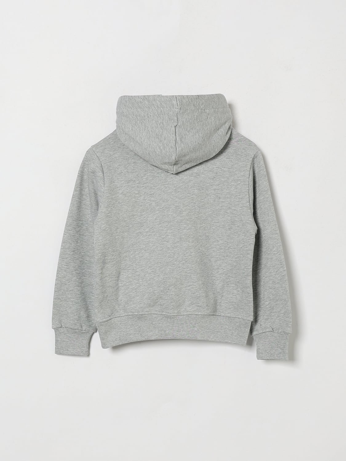 MSGM KIDS PULL: Sweat à capuche color-block MSGM Kids pour garçon en coton avec logo contrastant, Gris - Img 2