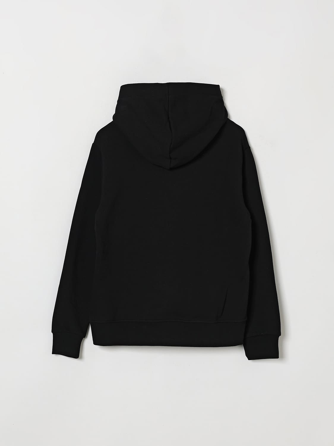 MSGM KIDS PULL: Sweat à capuche color-block MSGM Kids pour garçon en coton avec logo contrastant, Noir 1 - Img 2
