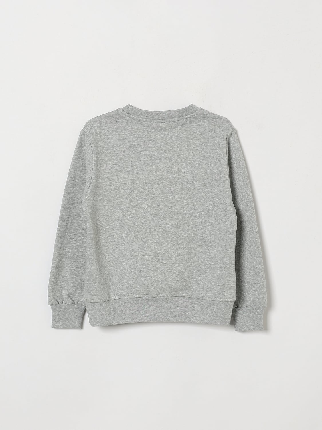 MSGM KIDS PULL: Sweat ras-du-cou color-block MSGM Kids pour garçon en coton avec logo contrastant, Gris - Img 2
