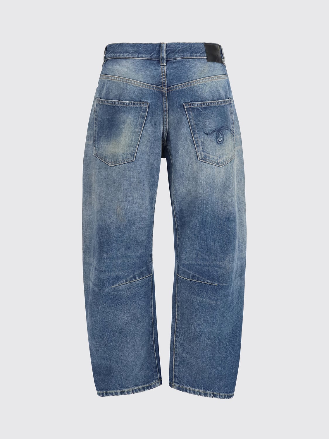 R13 JEANS: Jeans baggy a cinque tasche R13 in denim di cotone a vita media, Blue - Img 3