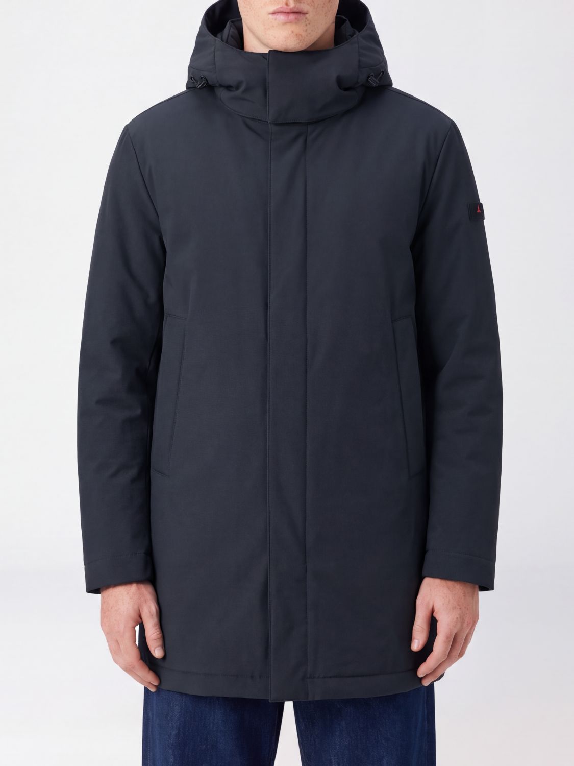 PEUTEREY COAT: Peuterey Kruger TJ GRS Knee-Length Parka with Removable Hood, Blue - Img 1