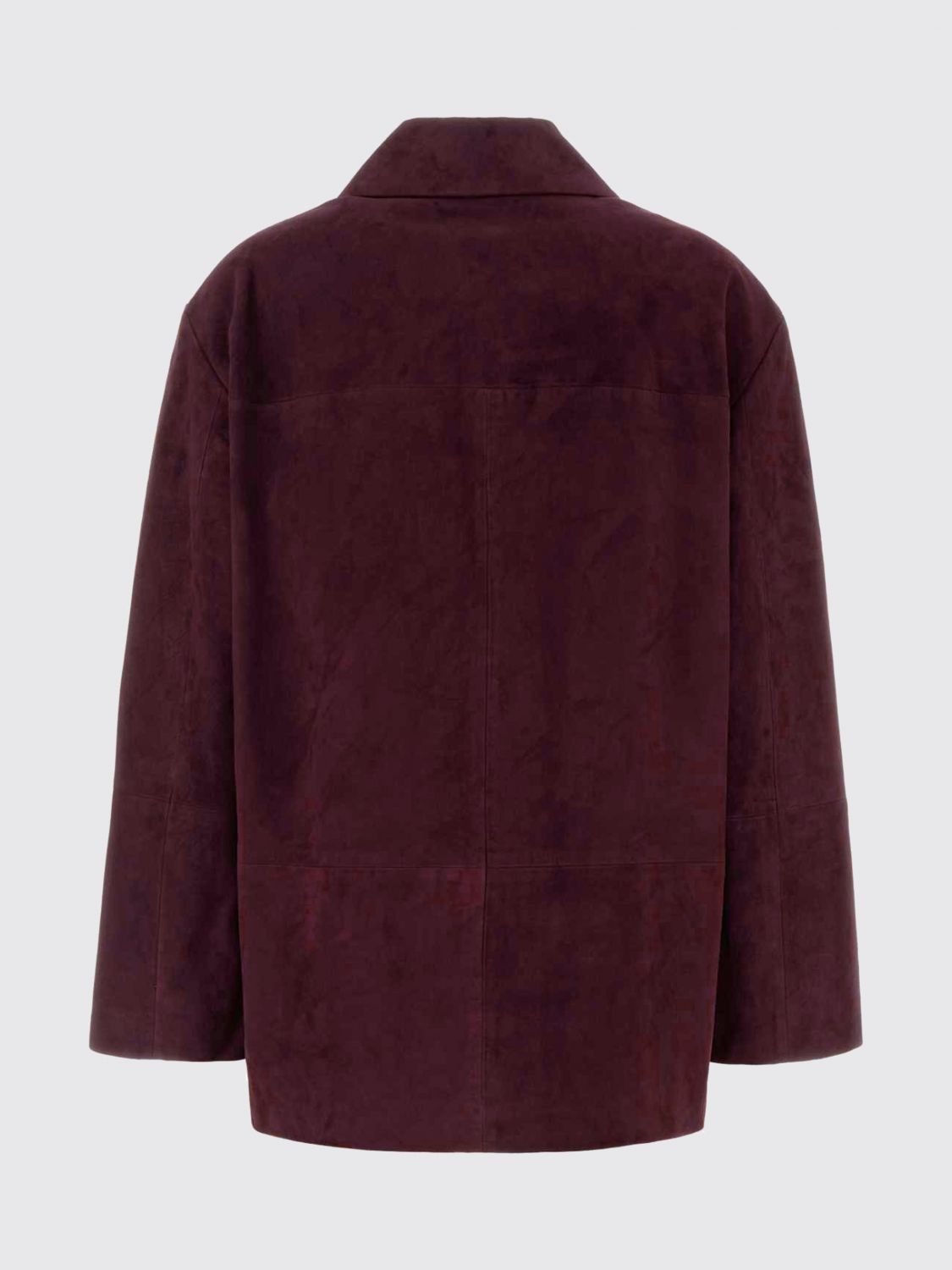 'S MAX MARA CHAQUETA: Chaqueta camisera 'S Max Mara de piel de cordero agamuzada con bolsillos, Rubí - Img 3
