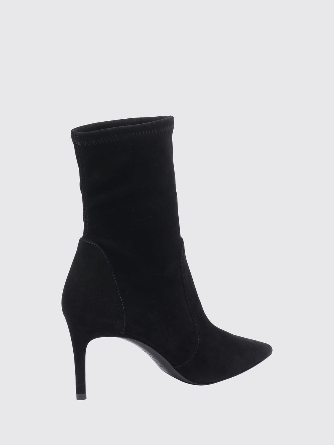 STUART WEITZMAN BOOTS: Stuart Weitzman Power Suede Ankle Boots with Stiletto Heel, Black - Img 3