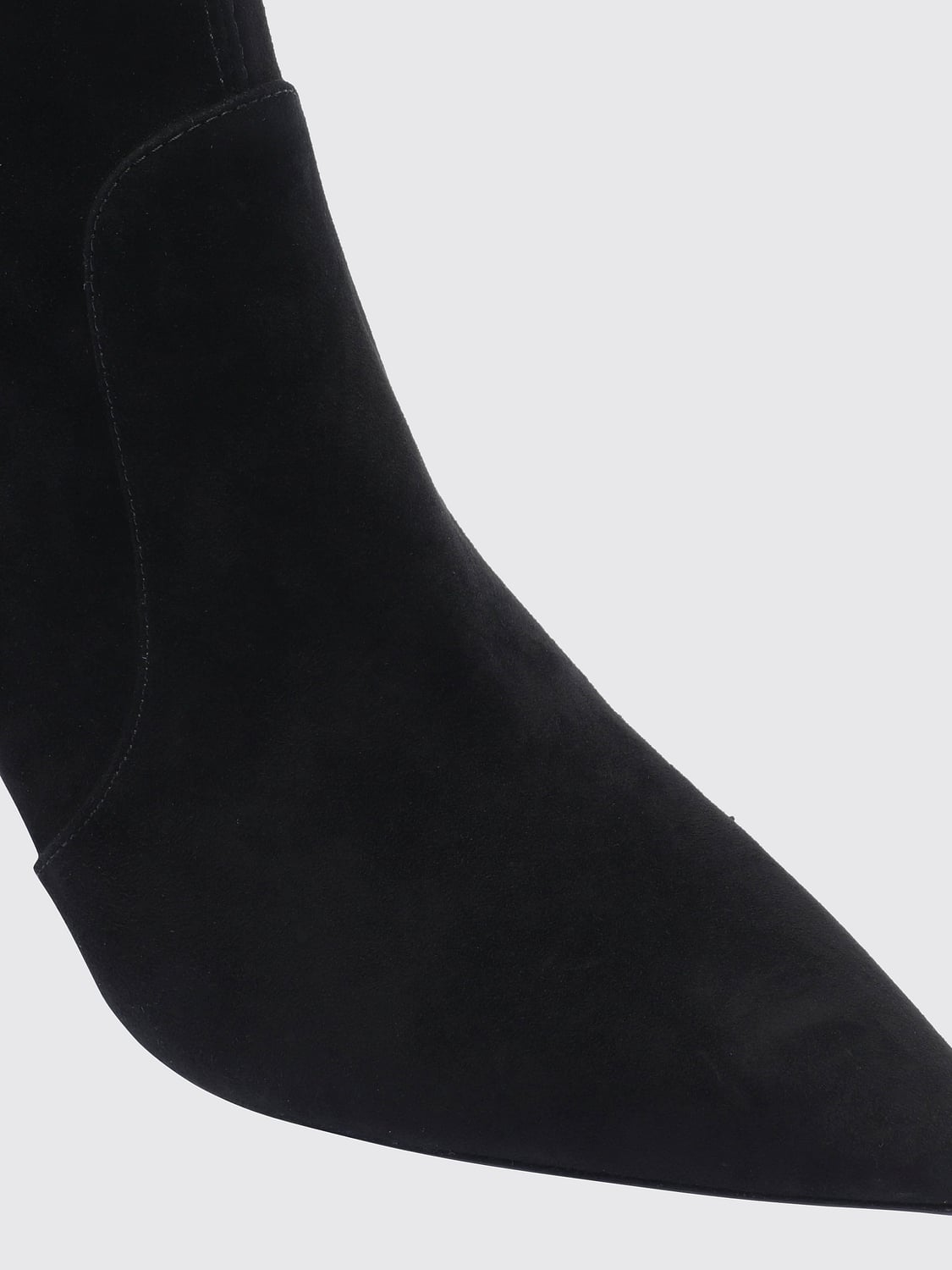 STUART WEITZMAN BOOTS: Stuart Weitzman Power Suede Ankle Boots with Stiletto Heel, Black - Img 4