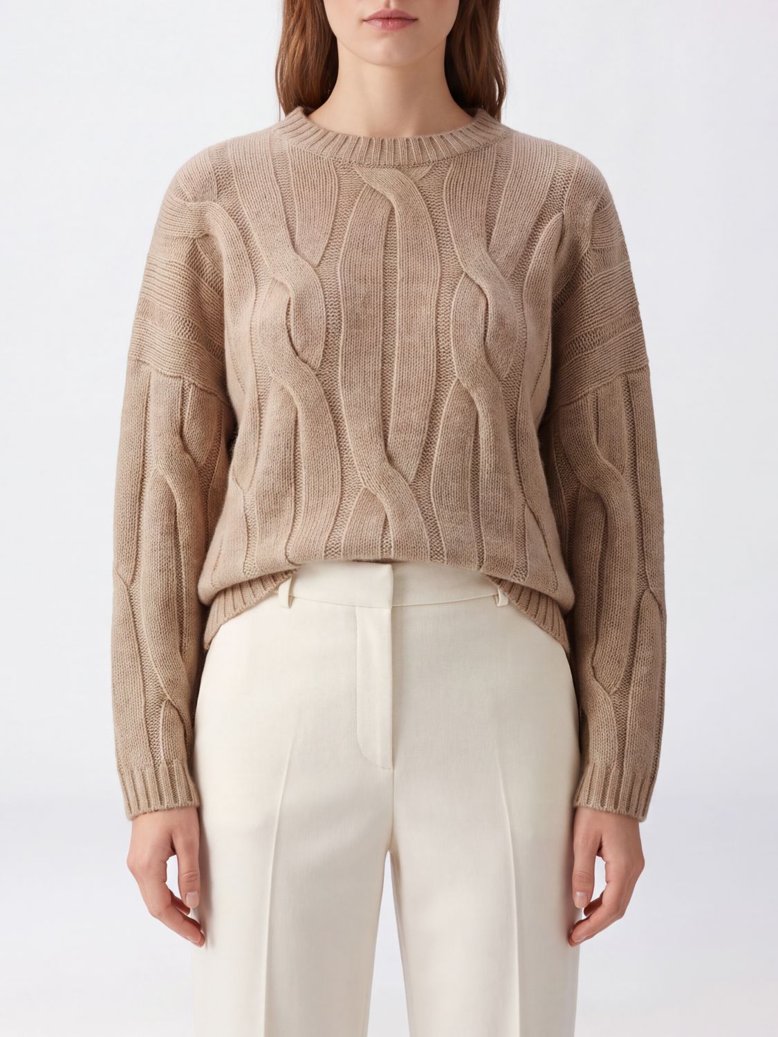 ALLUDE JERSEY: Jersey mujer Allude, Beige - Img 1