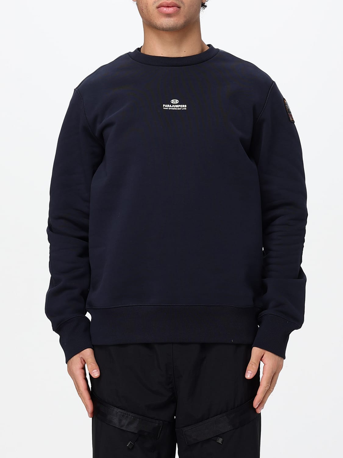 PARAJUMPERS SWEATSHIRT: Relaxed Fit Crewneck Sweatshirt Parajumpers with Dropped Shoulders, Blue - Img 1