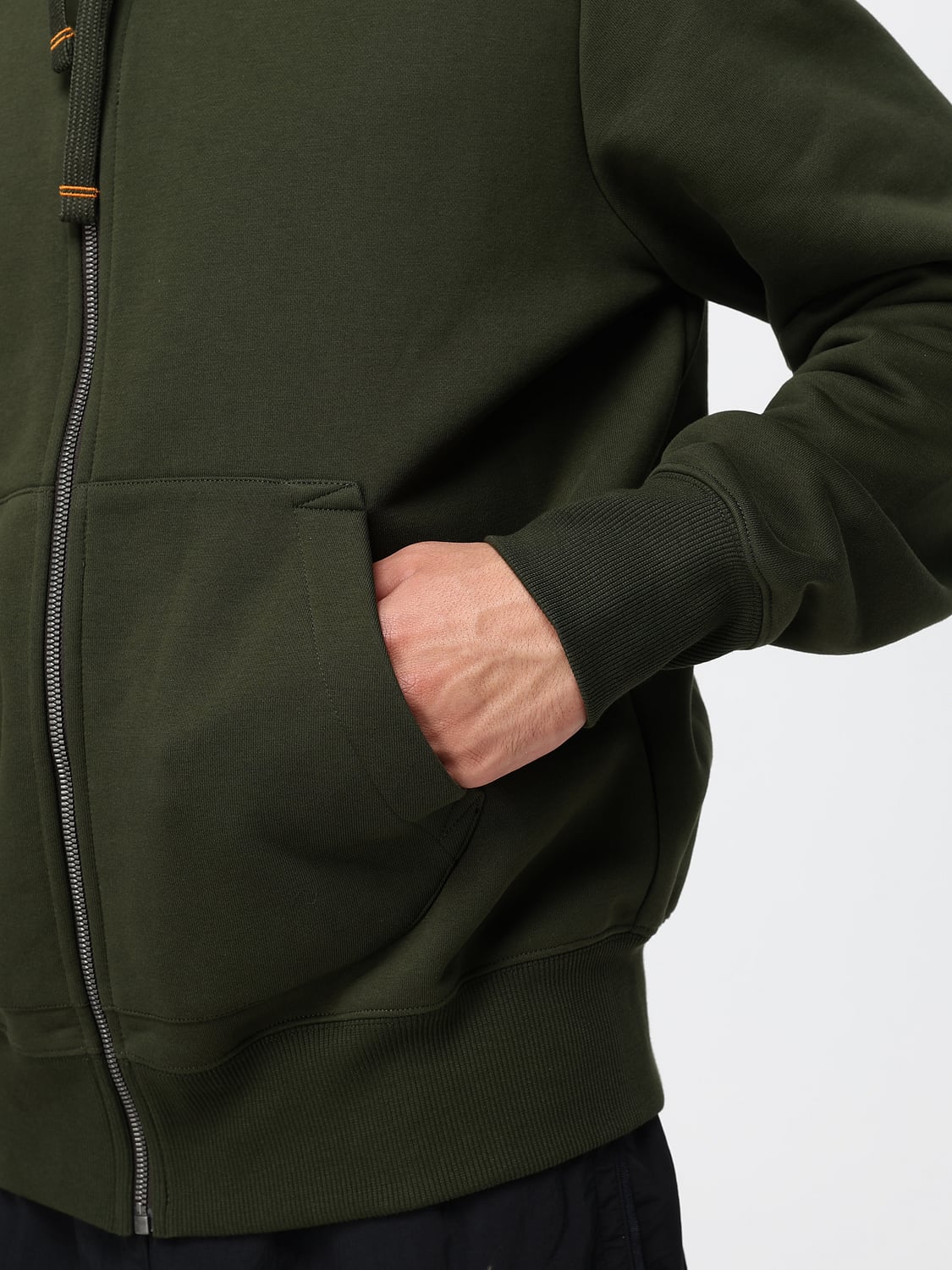 PARAJUMPERS スウェットシャツ: PARAJUMPERS ドローストリング付きジップアップ コットンブレンドフーディー, グリーン - Img 4