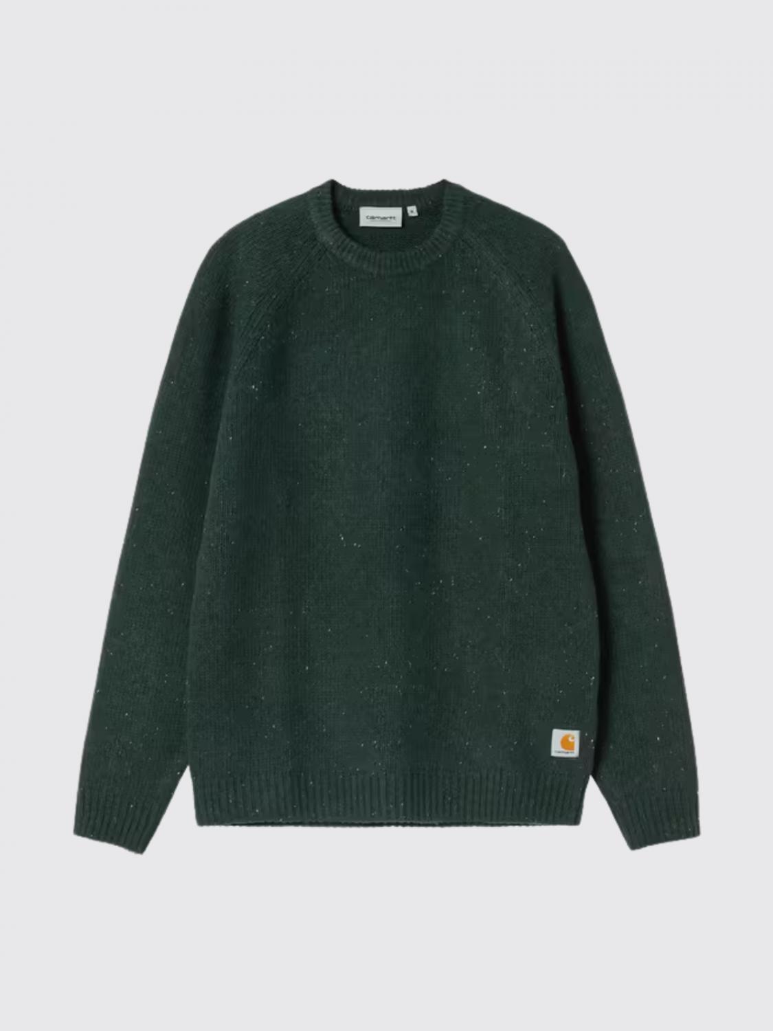 CARHARTT WIP PULL: Pull à col rond CARHARTT WIP à manches longues en mélange de laine et coton, Vert - Img 3