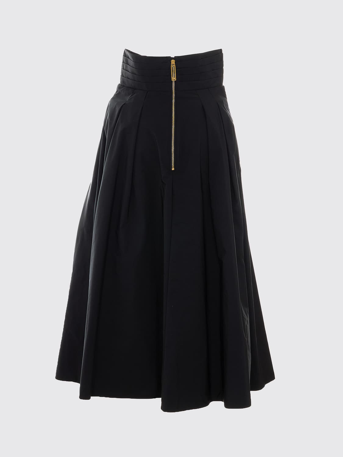 ELISABETTA FRANCHI ROCK: ELISABETTA FRANCHI Ausgestellter Crêpe-Midirock mit hoher Taille, Schwarz - Img 3