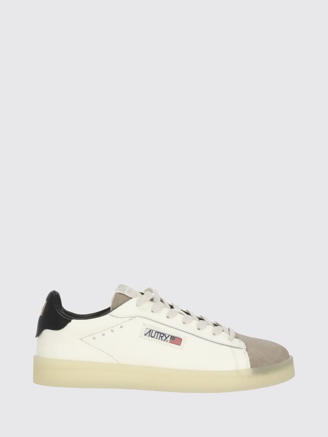 AUTRY SNEAKERS: Sneakers Dallas Low Autry in pelle di vitello bicolore con caviglia imbottita, Avorio - Img 1