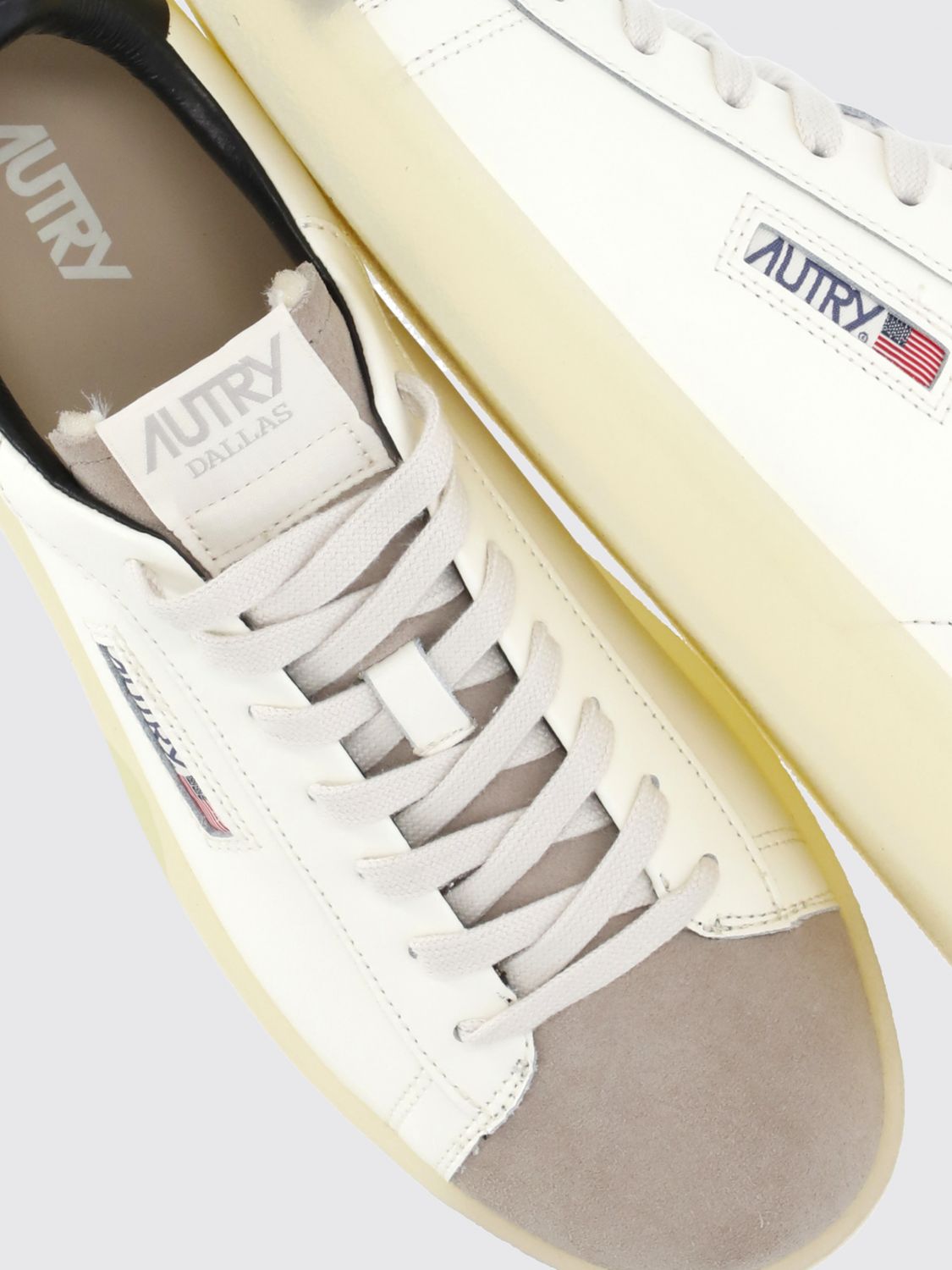 AUTRY SNEAKERS: Sneakers Dallas Low Autry in pelle di vitello bicolore con caviglia imbottita, Avorio - Img 4
