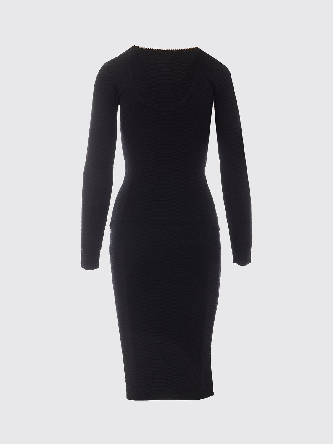 ELISABETTA FRANCHI ABITO: Abito midi a tubino Elisabetta Franchi in jersey con maniche lunghe e vestibilità slim, Nero - Img 3