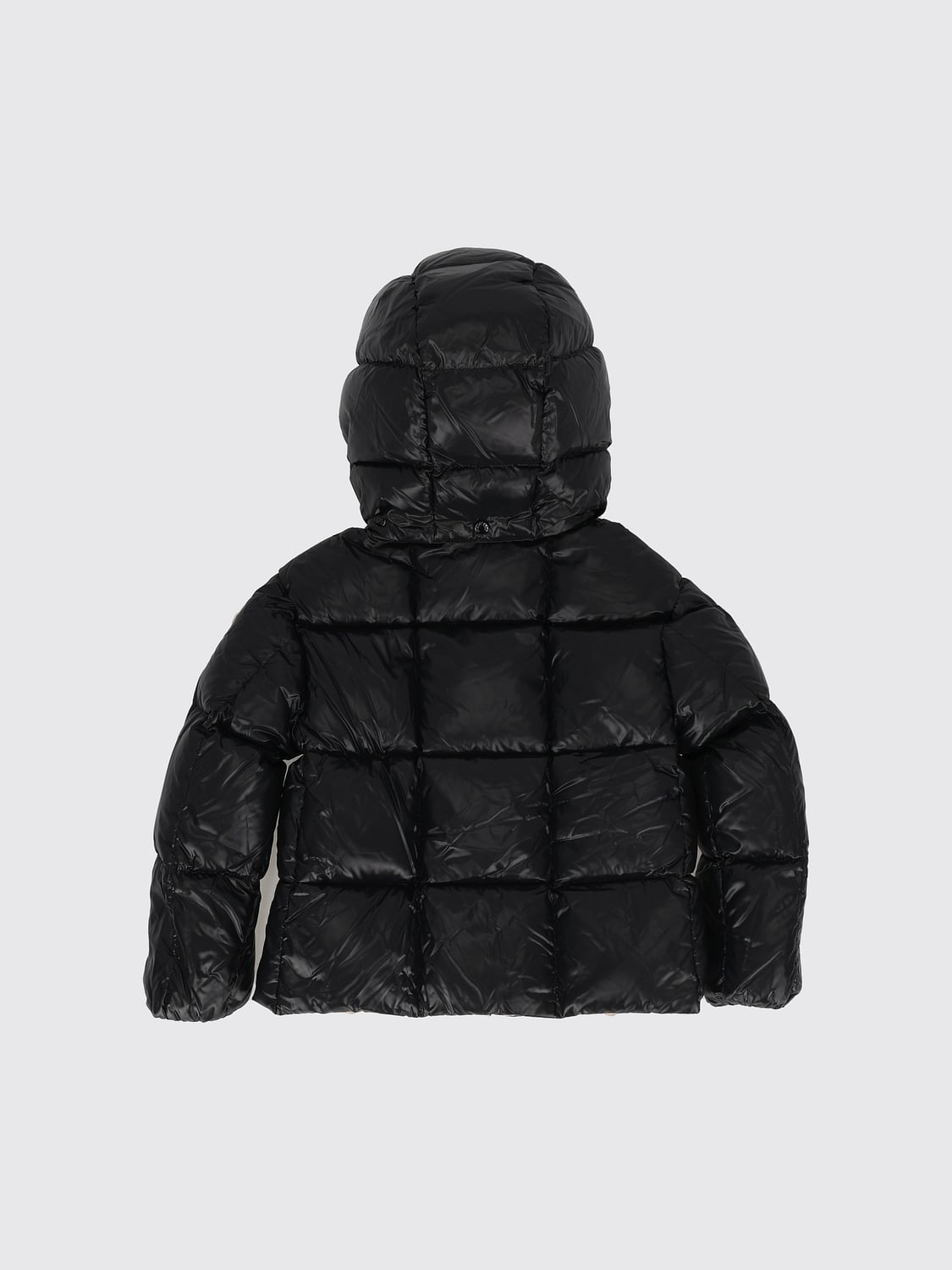 MONCLER ジャケット: Moncler 取り外し可能なフード付き キルティングナイロン ボーイズダウンジャケット, グレー - Img 2