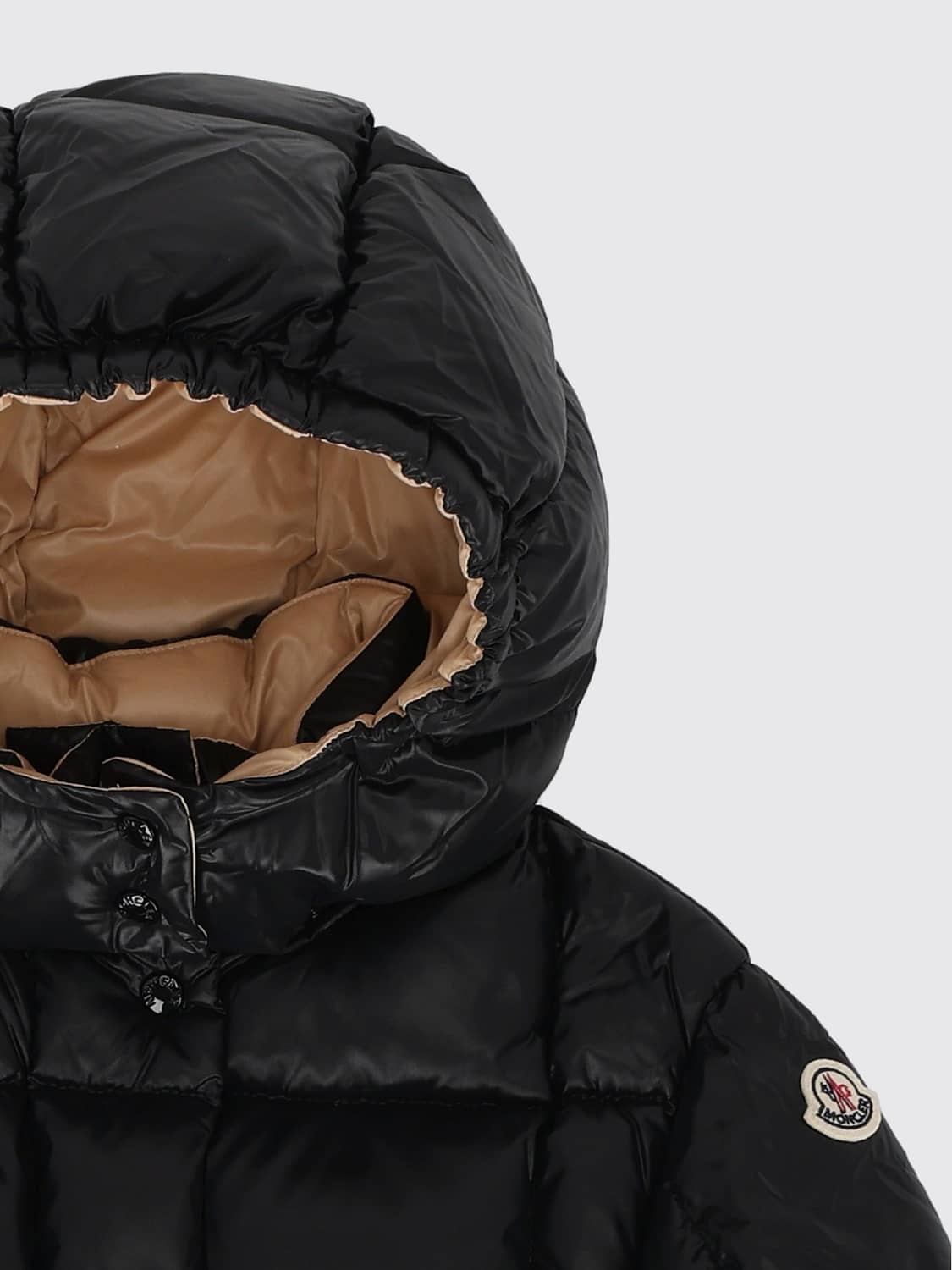 MONCLER ジャケット: Moncler 取り外し可能なフード付き キルティングナイロン ボーイズダウンジャケット, グレー - Img 3