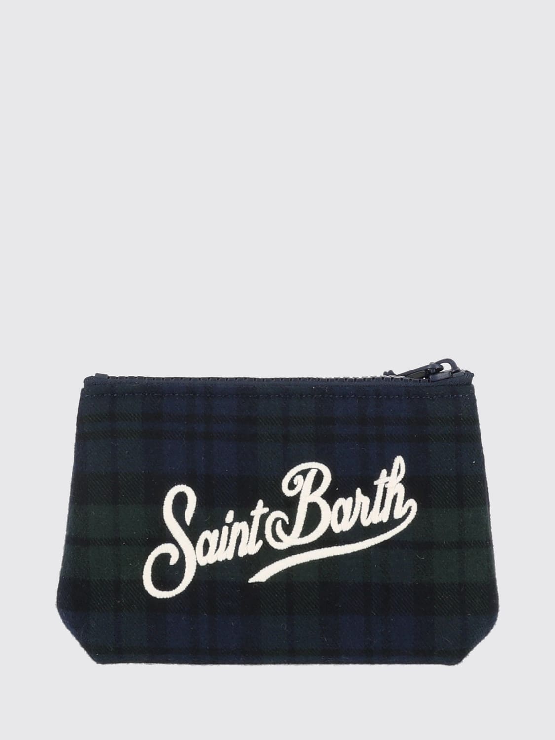 MC2 SAINT BARTH BORSA MINI: Mini borsa a mano Aline MC2 Saint Barth in misto lana con motivo tartan, Blue - Img 2